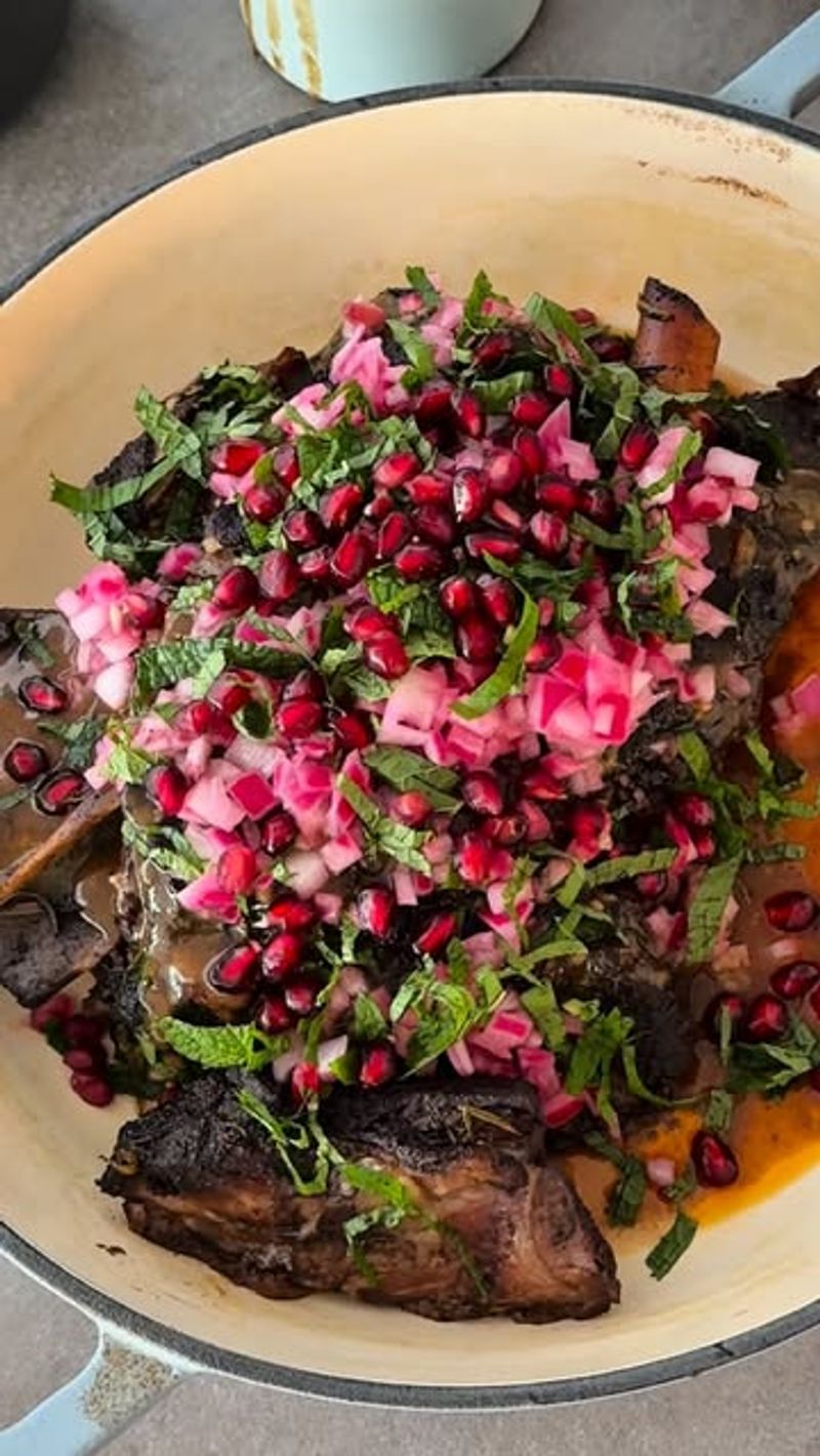 Lamb Shoulder Slow Cooked with Pomegranate