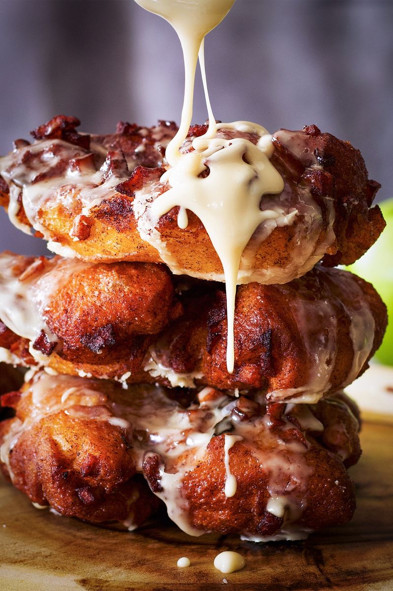Apple Fritters with Cream Cheese Glaze