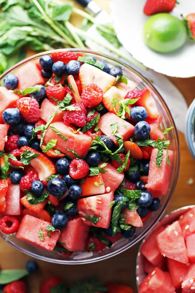 Rainbow Watermelon and Berry Toss