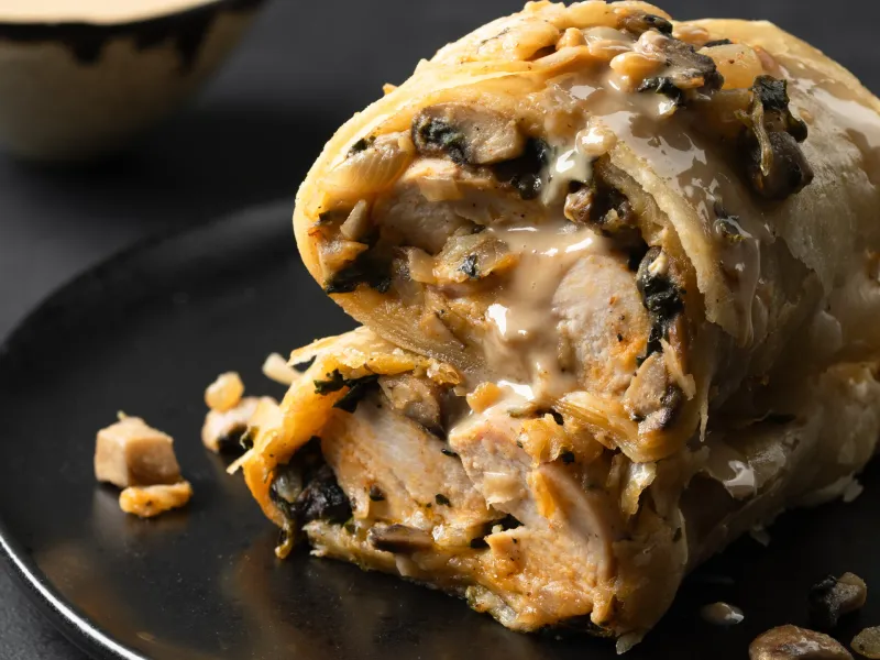 Cheesy Chicken and Mushroom Wellington