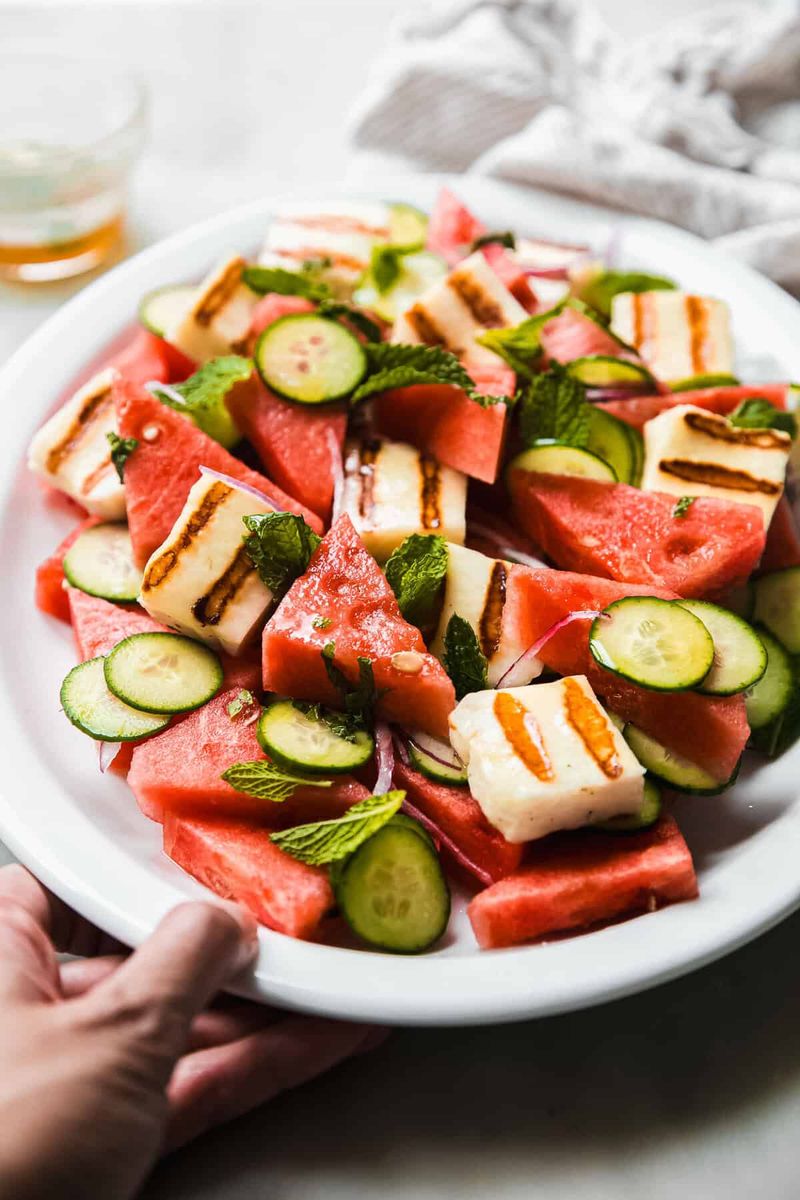 Halloumi and Watermelon Salad