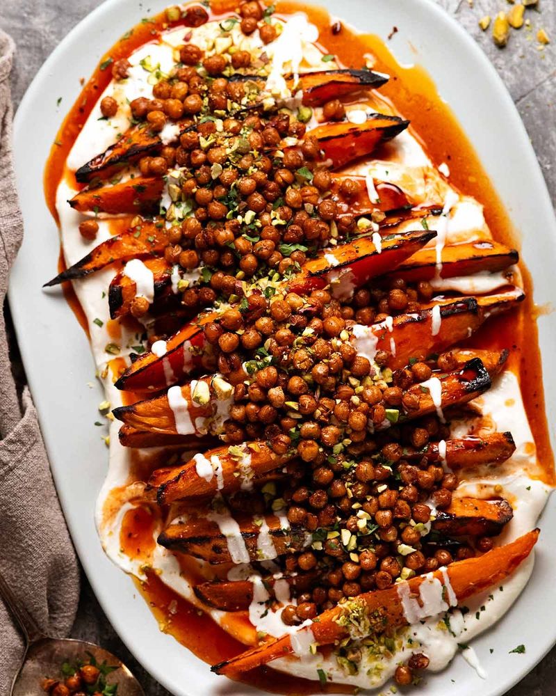 Roasted Sweet Potato and Chickpea Salad