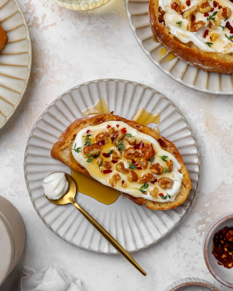 Whipped Ricotta Toast with Honey and Walnuts