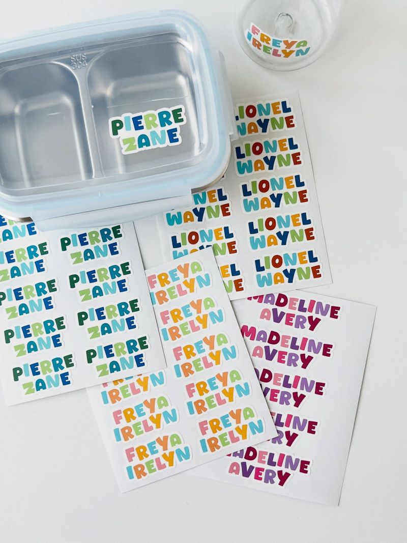 Personalized Labels and Stickers on Containers