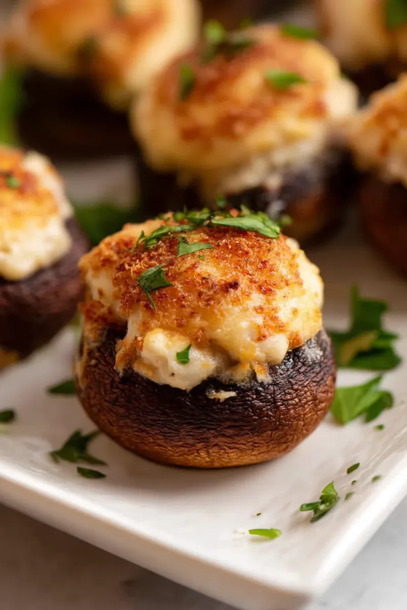 Air Fryer Stuffed Mushrooms