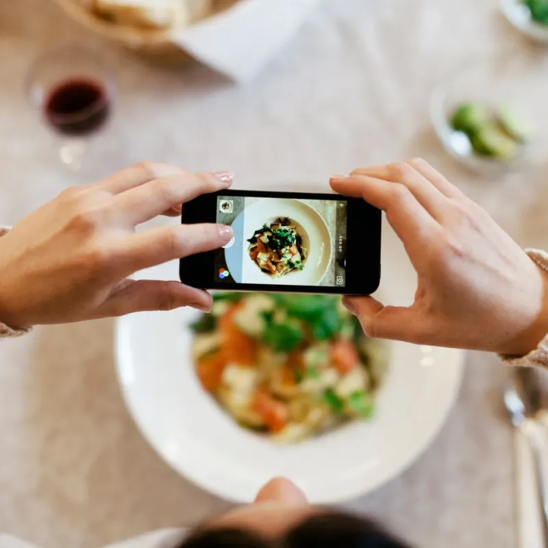 Photographing Food Before Eating