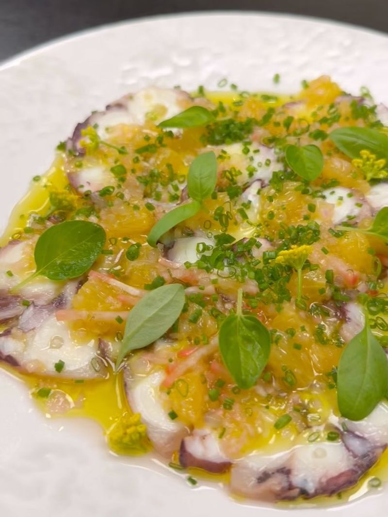 Octopus Carpaccio with Citrus Vinaigrette