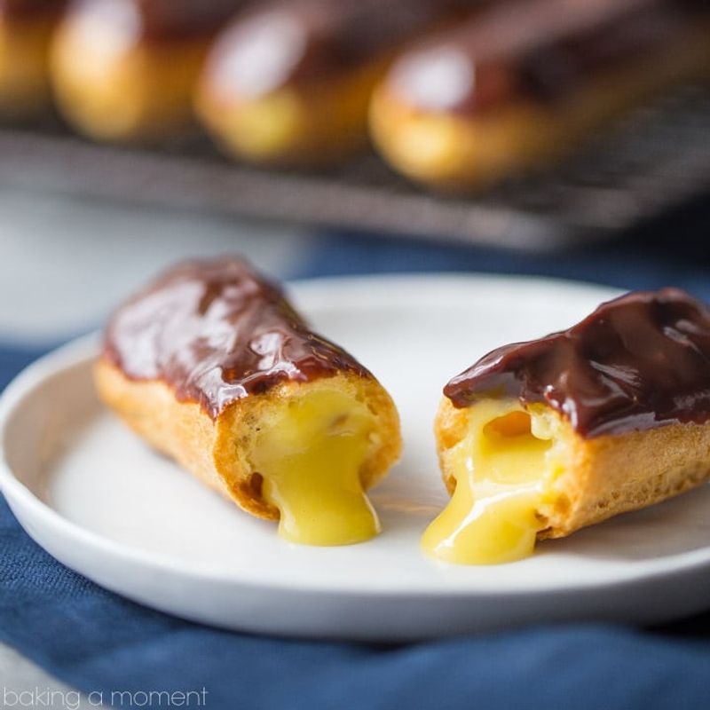 Eclairs with Chocolate Glaze