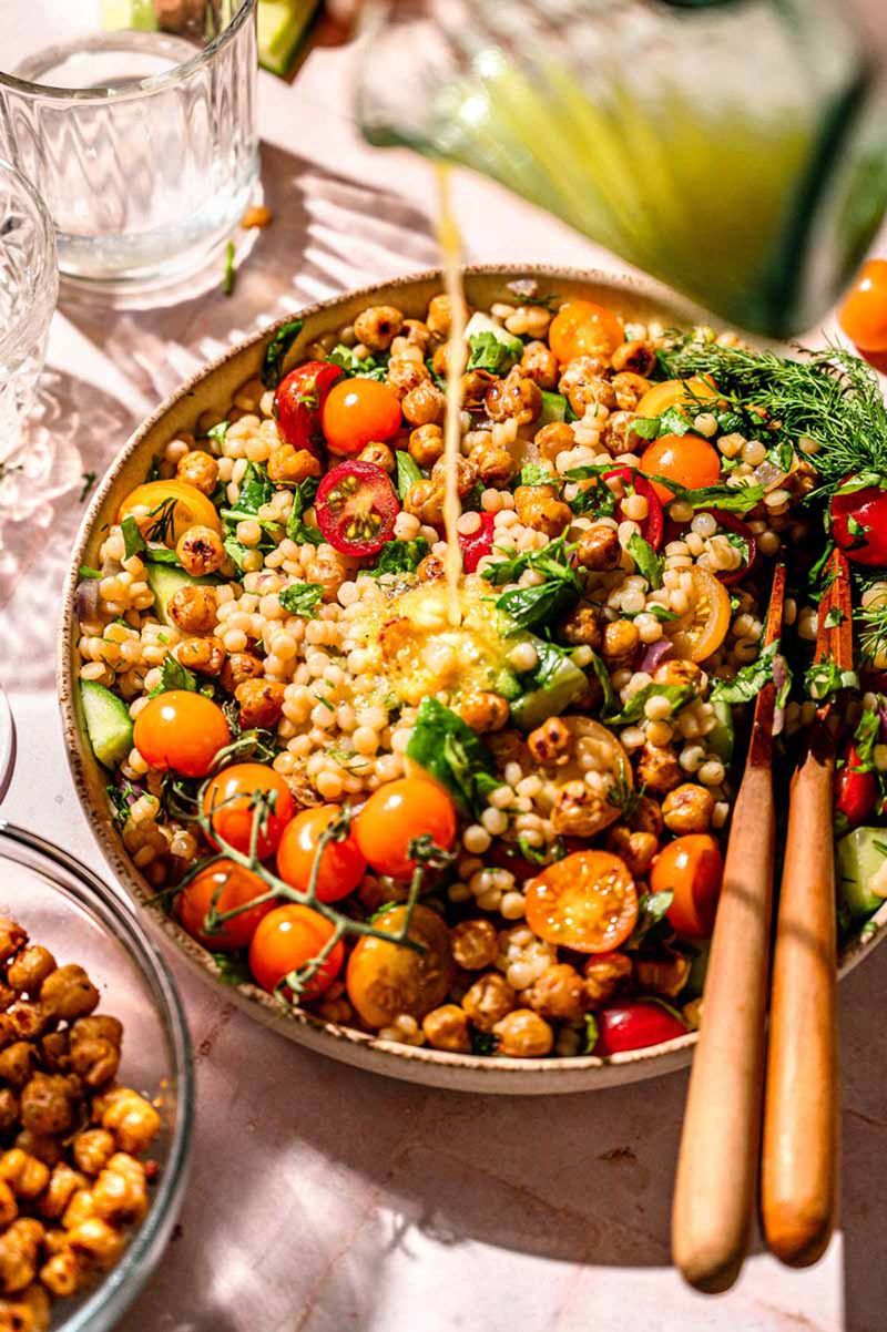 Chilled Lemon Herb Couscous with Chickpeas