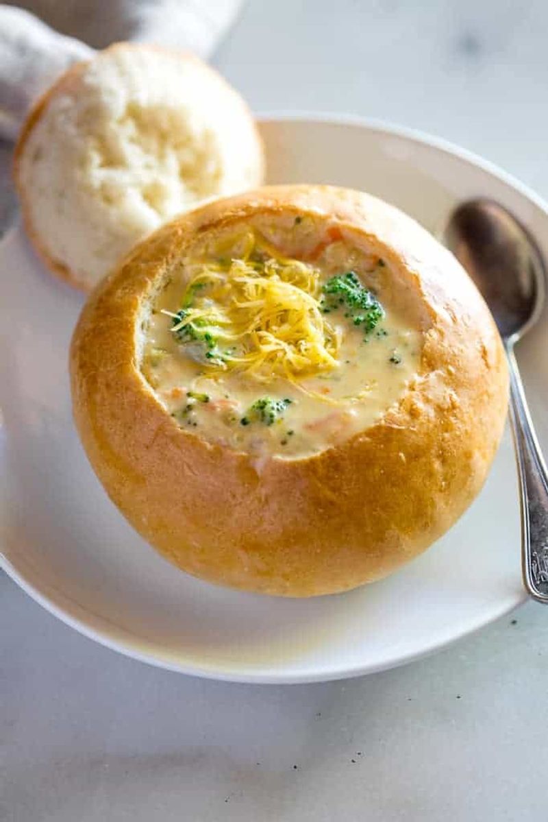 Dipping Bread into Warm Soup