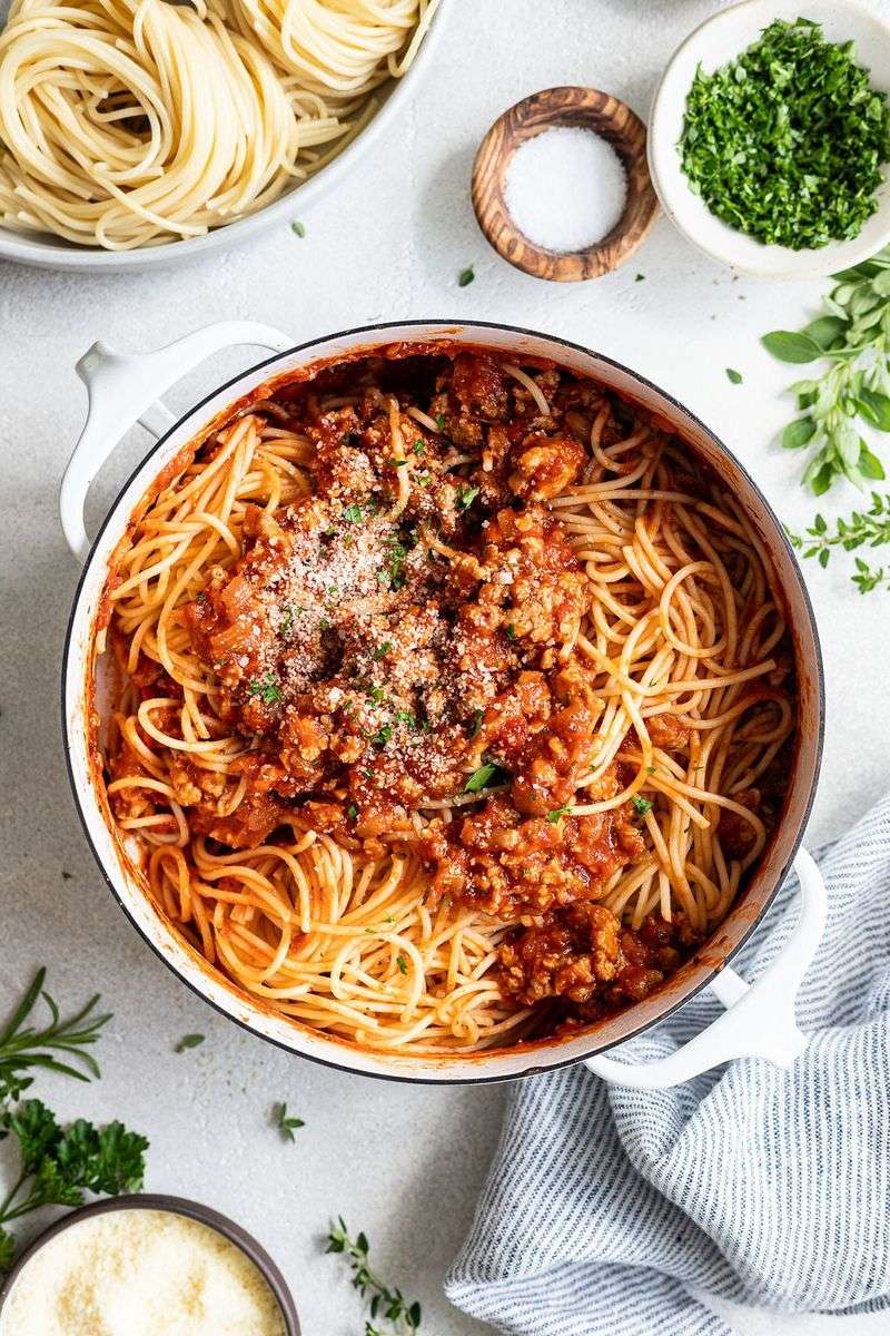 Spaghetti with Turkey Meat Sauce