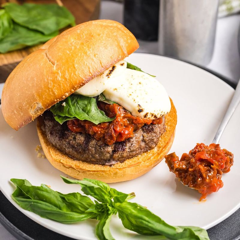 Caprese Stuffed Burger