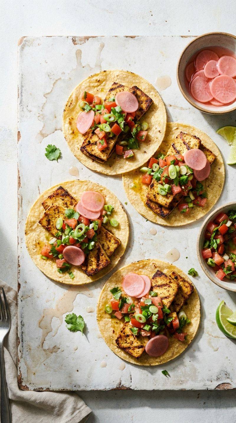 Spicy Radish Tacos with Avocado Crema
