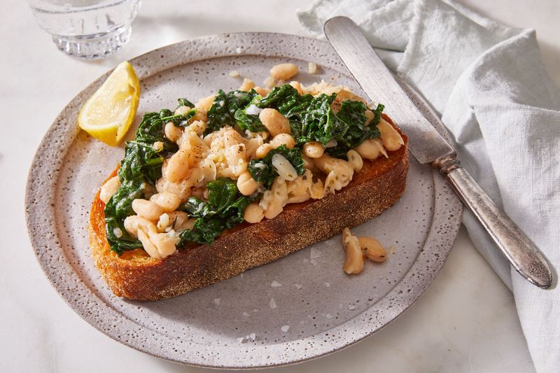 Smashed White Bean Toast With Lemon and Sage