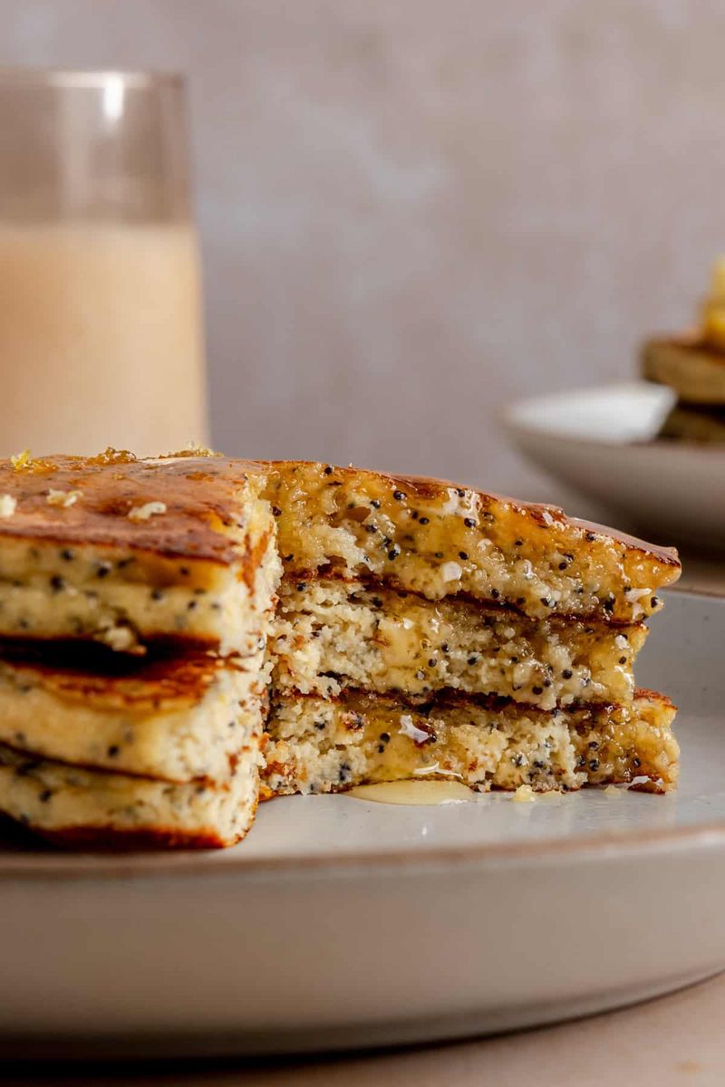 Lemon Poppy Seed Protein Pancakes