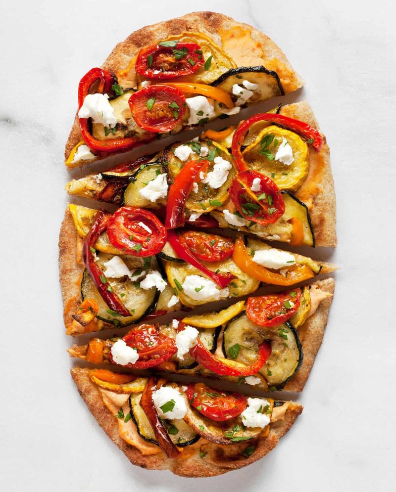 Roasted Vegetable and Goat Cheese Flatbread