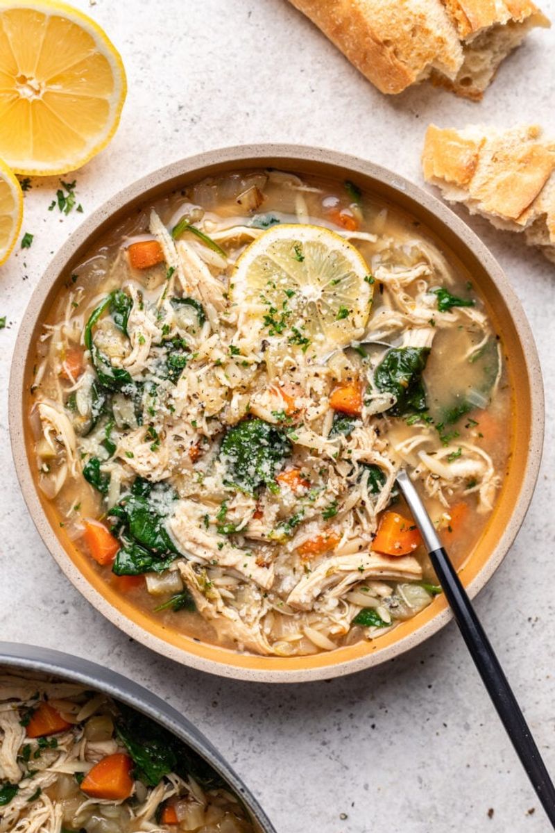 Lemon Chicken Orzo Soup