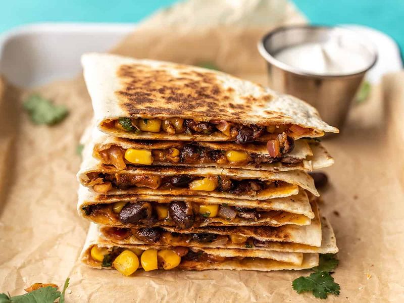 Tinned Corn and Black Bean Quesadillas