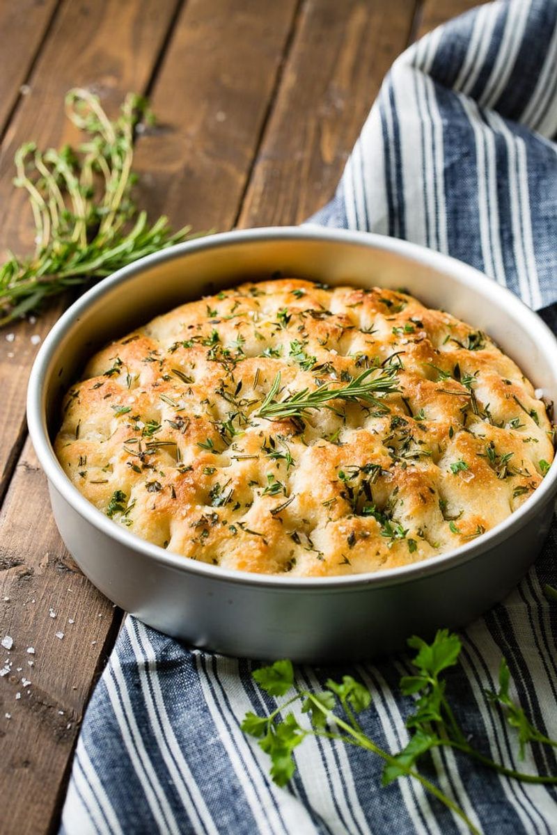 Focaccia Bread with Fresh Oregano