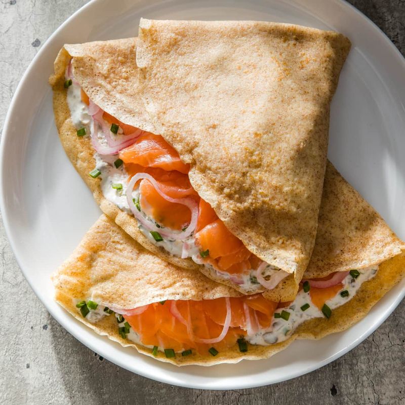Smoked Salmon and Cream Cheese Crepe