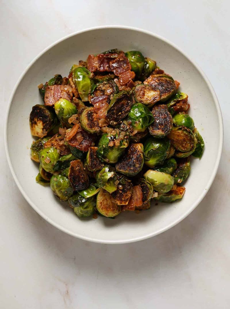 Warm Brussels Sprout and Bacon Salad