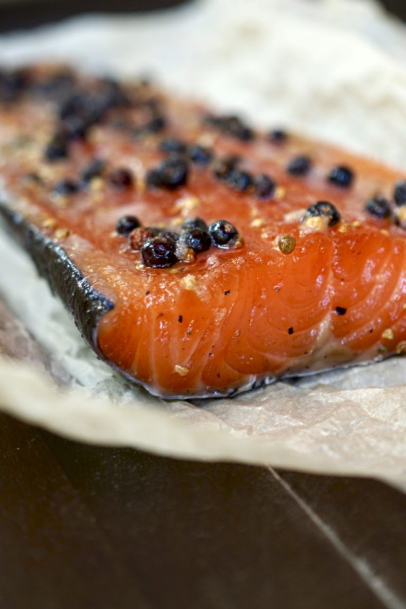 Scandinavian Gravlax with Ground Juniper Berries