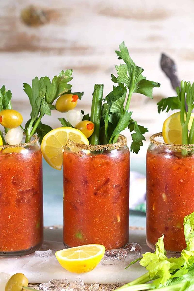 Celery Incorporated Into Homemade Bloody Mary Mix