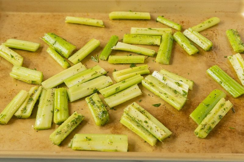 Celery Roasted in the Oven Until Caramelized