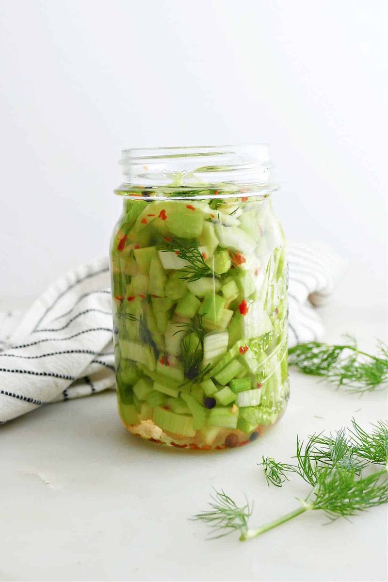 Celery Pickles for a Tangy Condiment