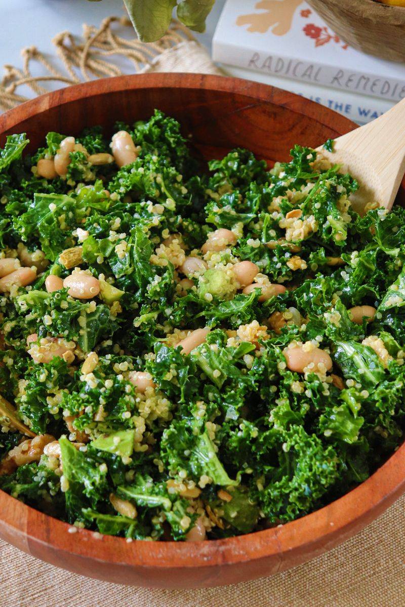 Warm White Bean and Kale Salad