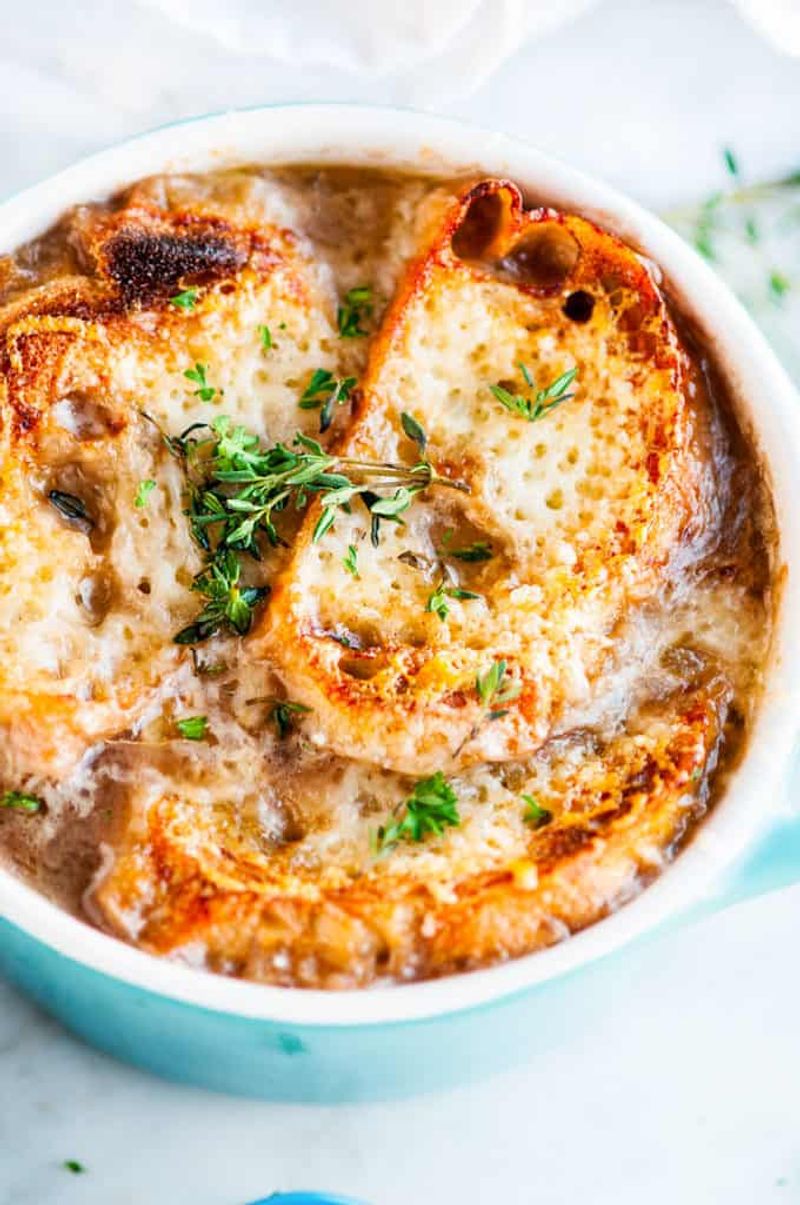 French Onion Soup with Gruyere Croutons