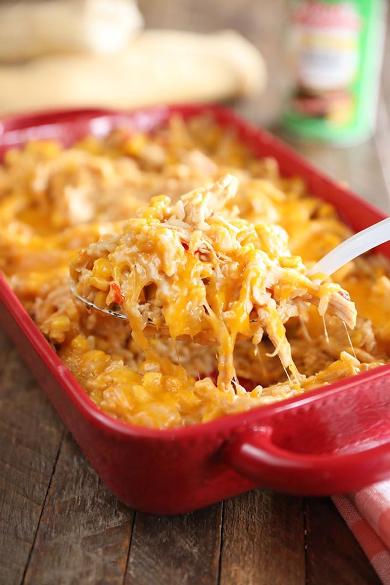 Cheesy Chicken And Rice Casserole