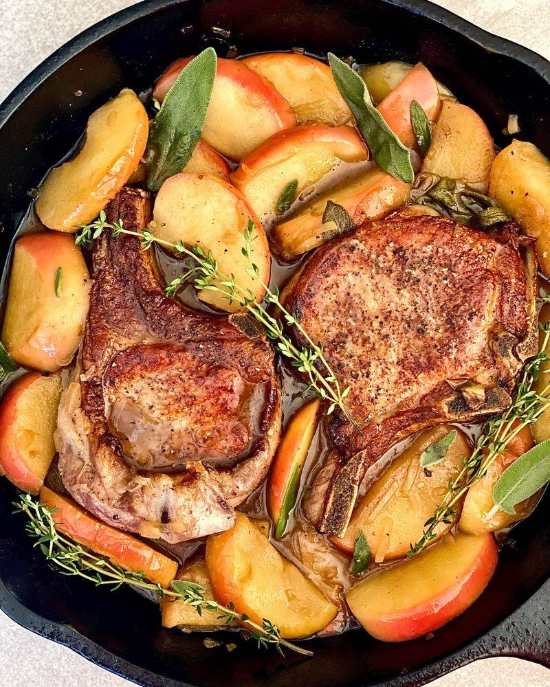 Slow Braised Pork Neck with Apple and Sage