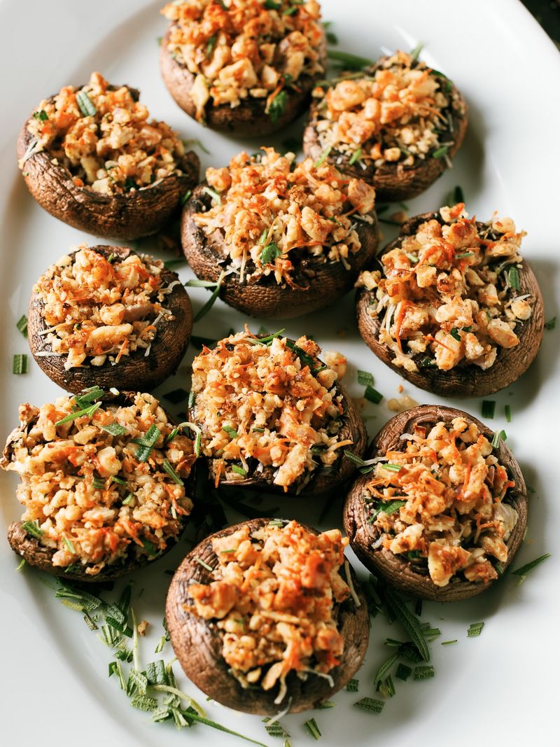 Walnut and Herb Stuffed Mushrooms