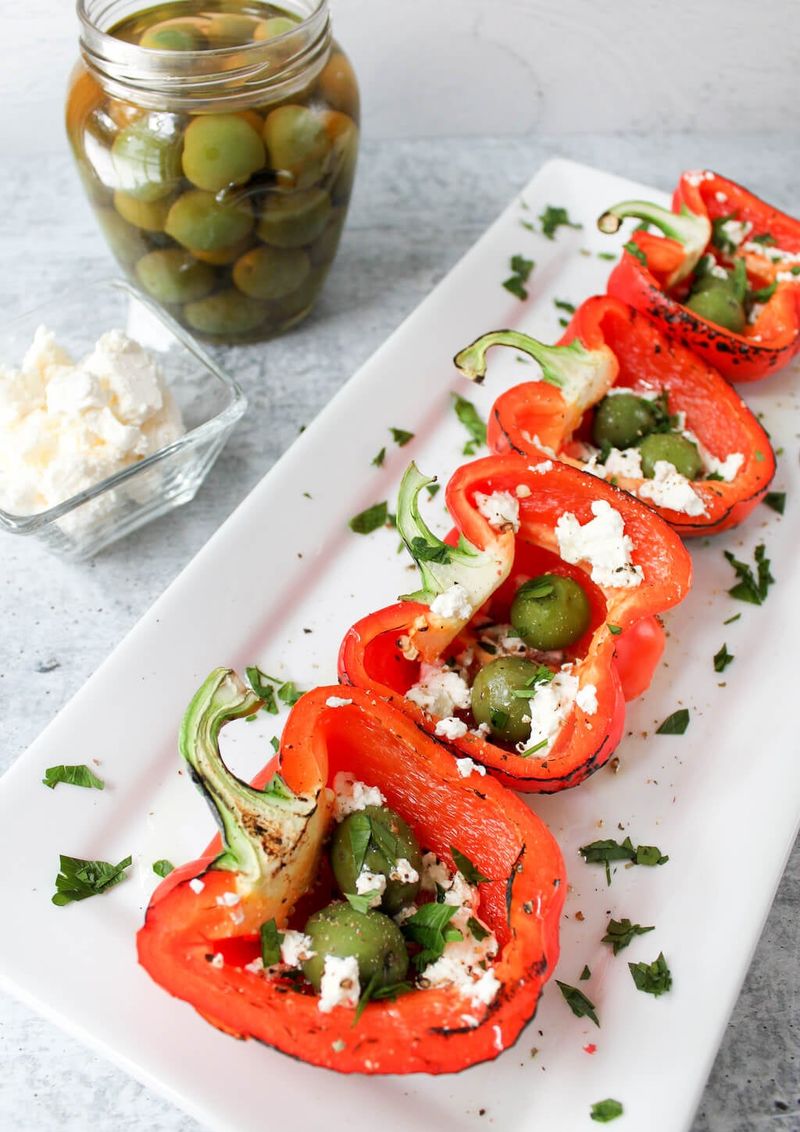 Olive and Feta Stuffed Peppers