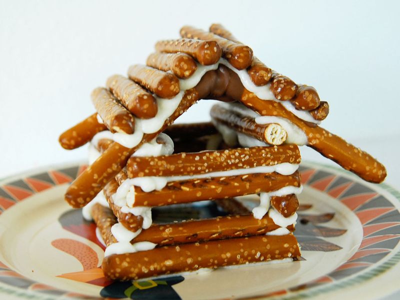 Pretzel Log Cabins