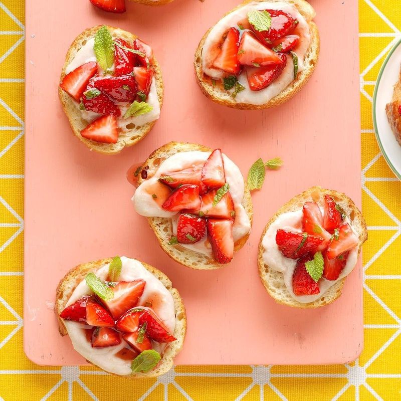 Strawberry and Mint Bruschetta