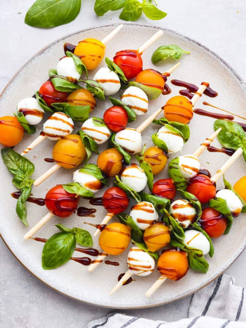 Caprese Skewers with Balsamic Glaze