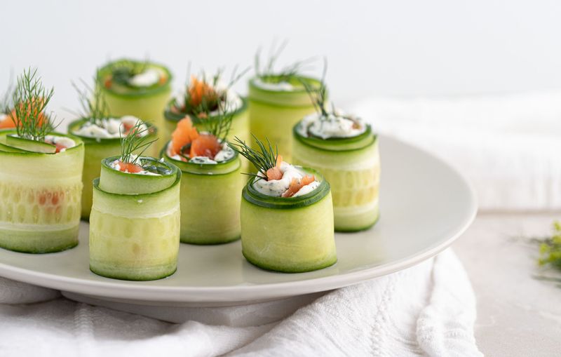 Smoked Salmon and Cucumber Rolls