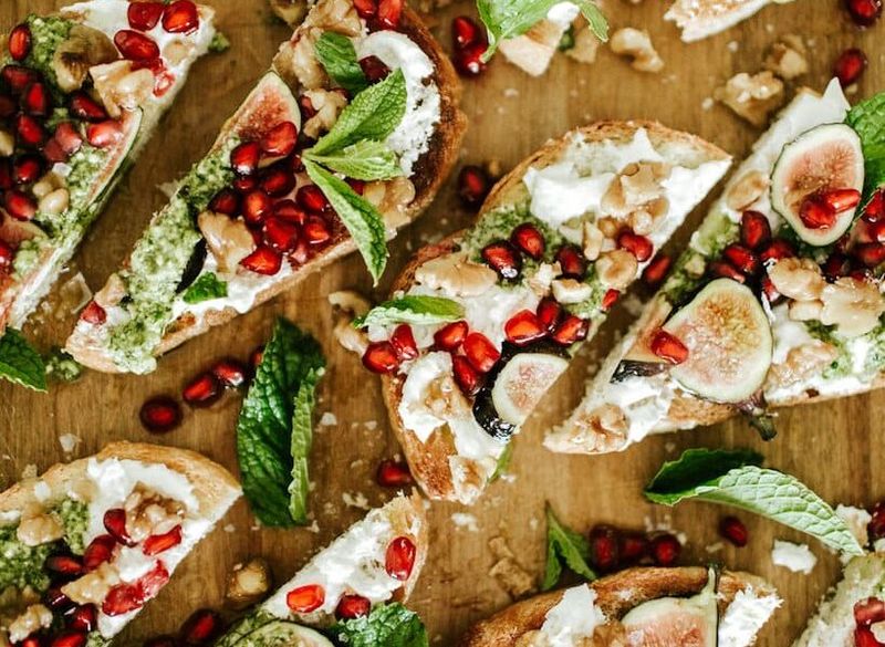 Walnut and Pomegranate Bruschetta
