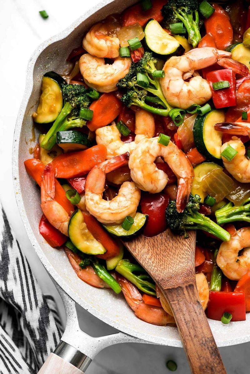 Courgette and Prawn Stir-Fry