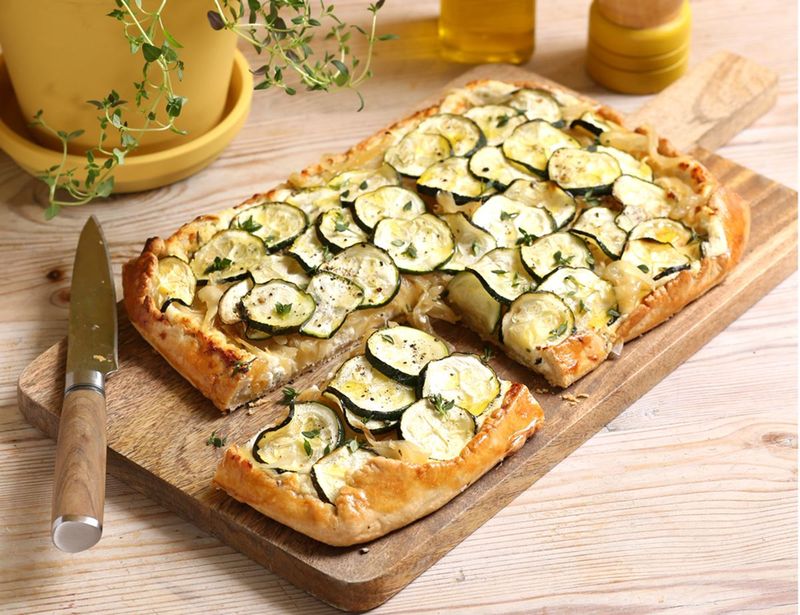 Courgette and Goats Cheese Pizza
