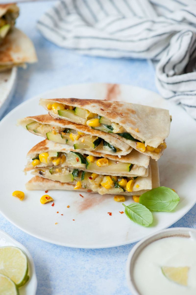 Courgette and Sweetcorn Quesadillas