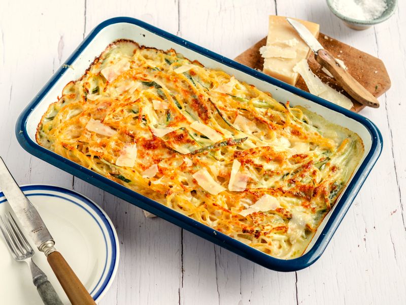 Courgette Pasta Bake with Bechamel
