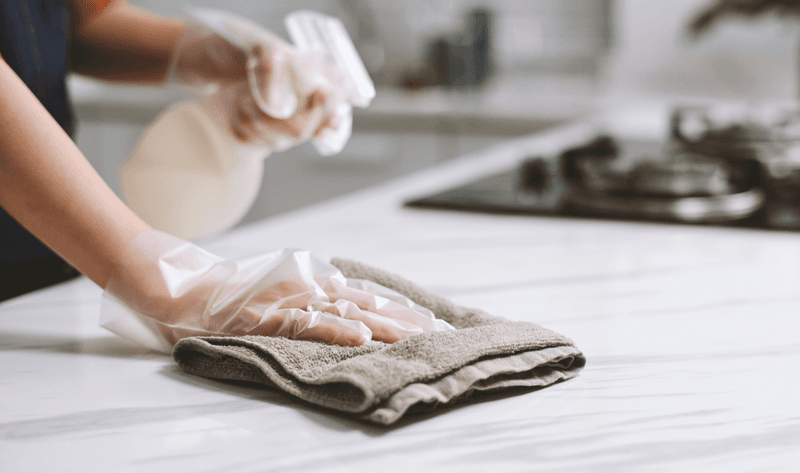 Wiping Down Counters After Every Meal