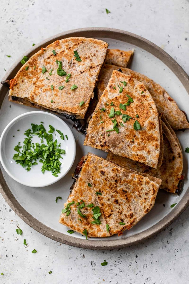 Mushroom and Brie Quesadilla