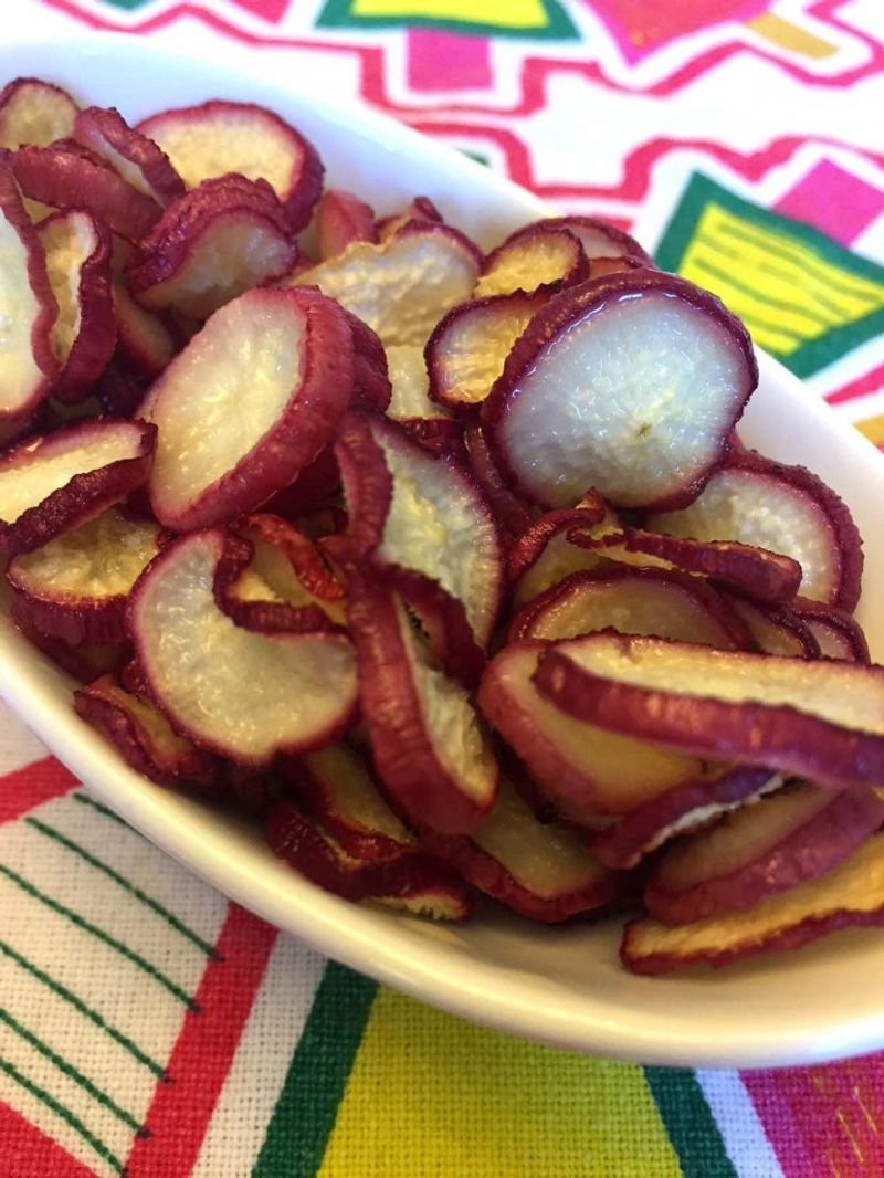 Radish Chips Baked in the Oven