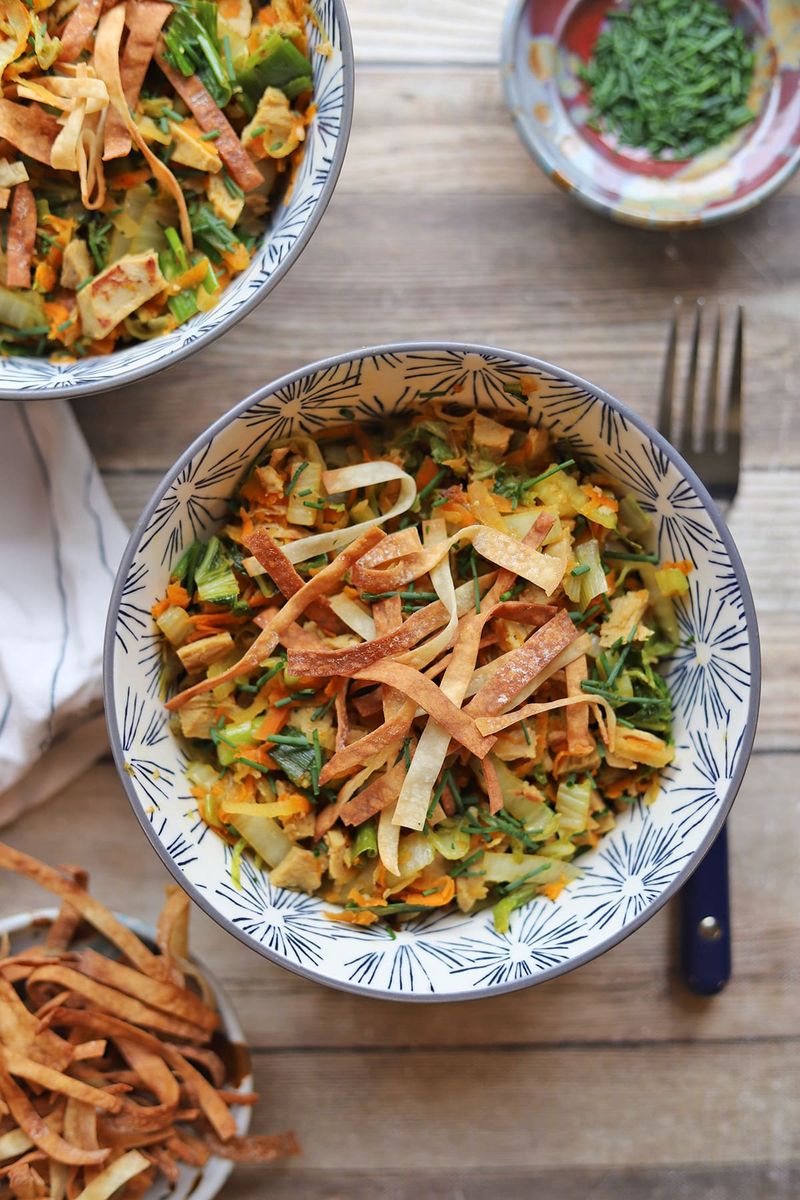 Crispy Wonton Strips Salad Topper