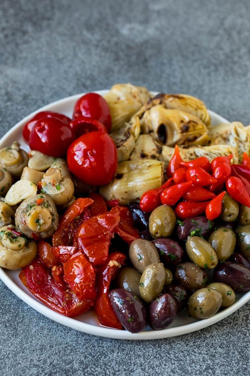 Meze Platter with Olives and Pickles