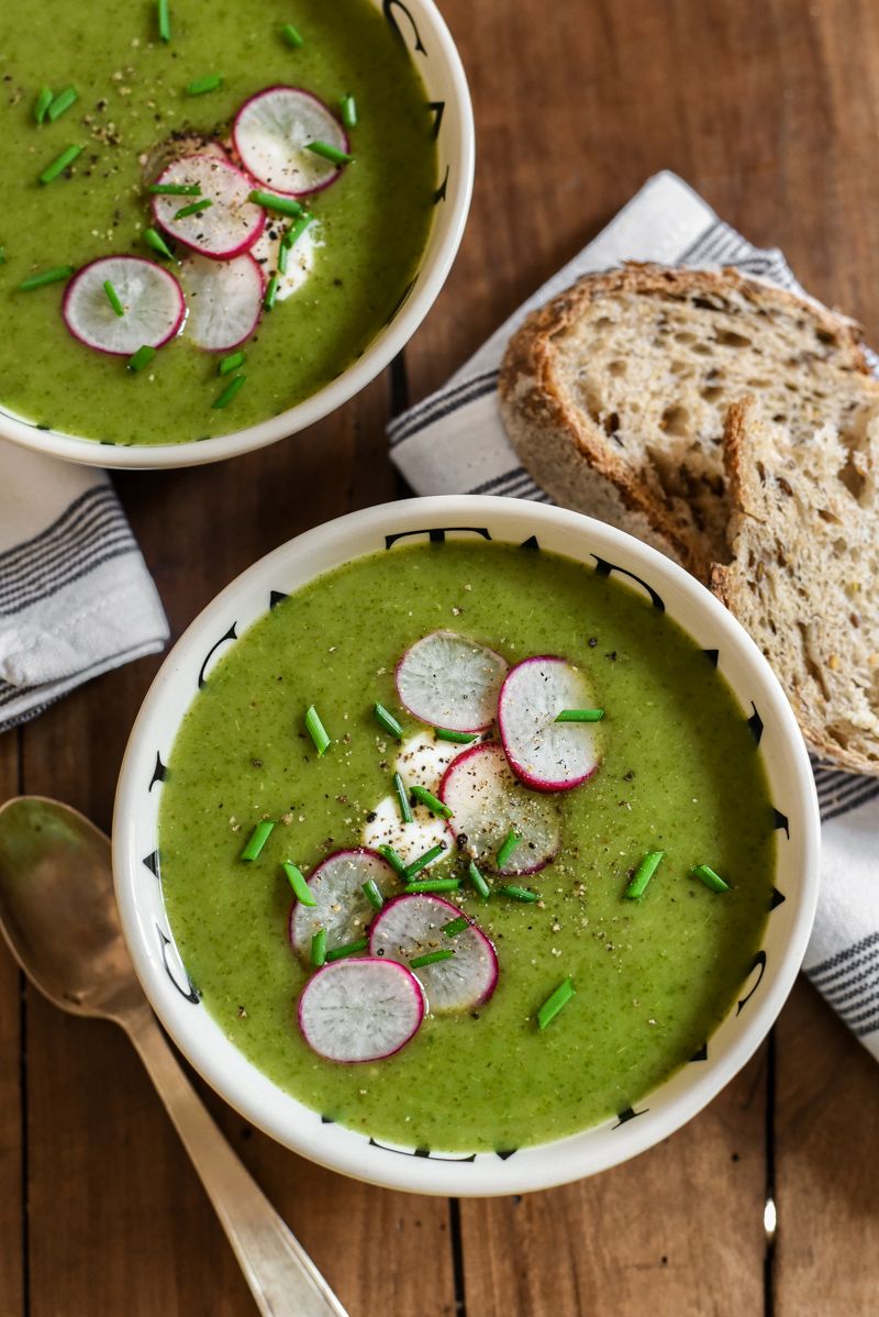 Radish Green Soup with Lemon and Garlic